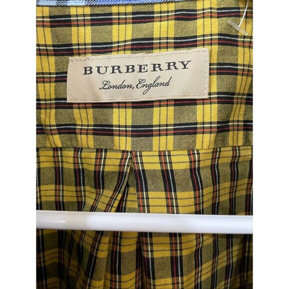 BURBERRY Multicolor Check Long Sleeve Cotton Shirt size large - Picture 2 of 6